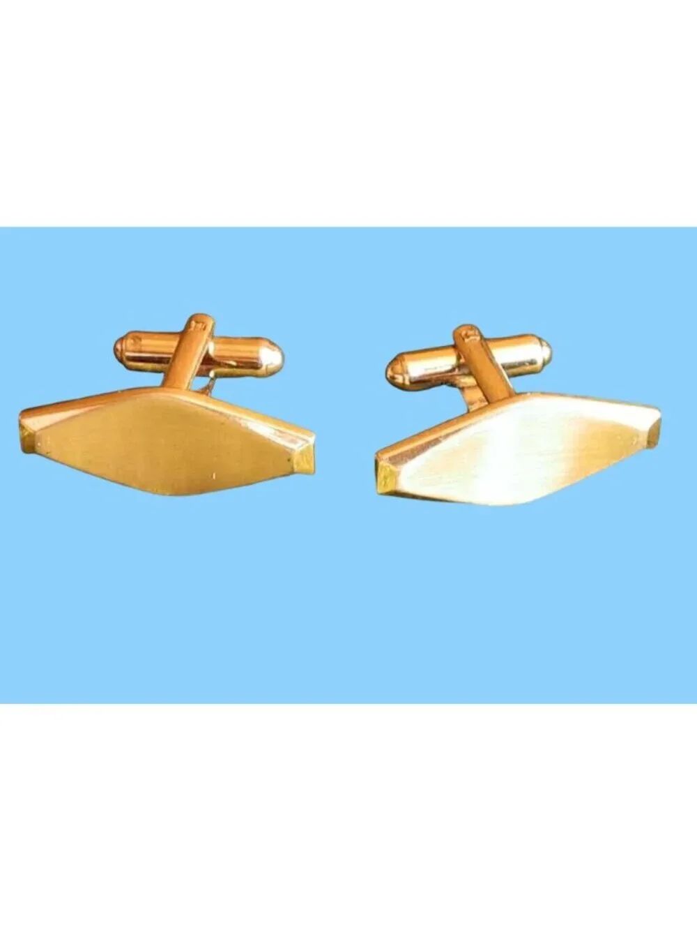 Vintage Goldtone Mid Century Cufflinks Set MCM Estate Mens